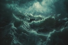 Boat in a storm